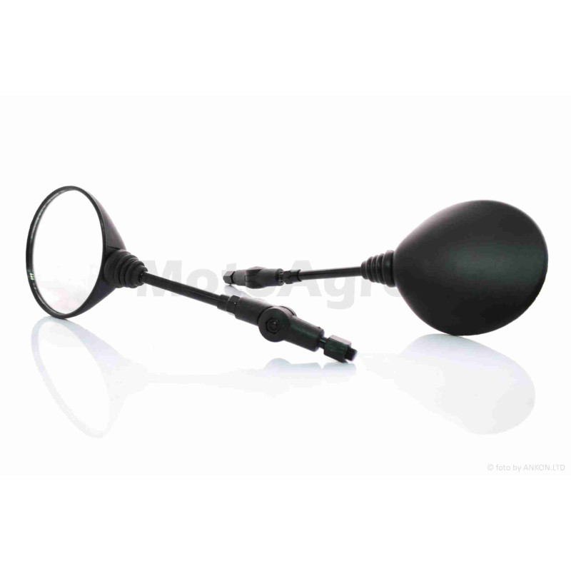 Дзеркала  Honda/Suzuki  M10  круглі, чорні, відкидна ніжка