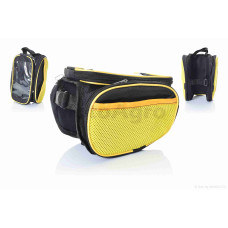 Сумка на велосипед для телефону на раму (з сіткою жовта)