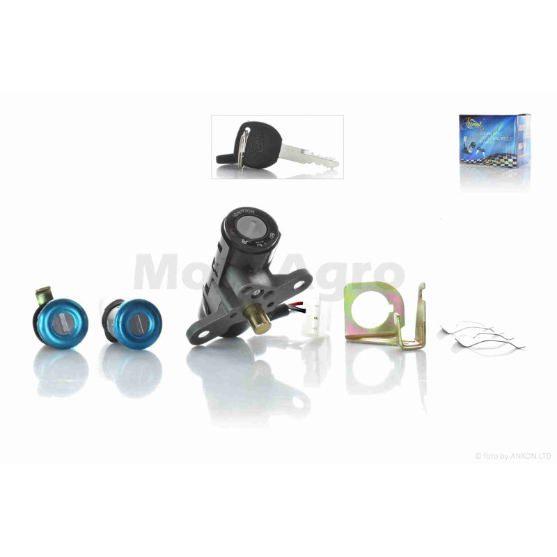 Замок запалювання к-кт  DIO AF35  3 дроти, косо кріплення  "LIPAI"