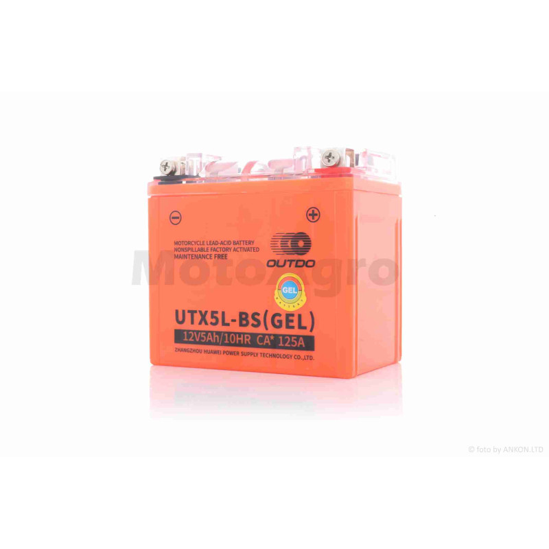 Акумулятор  GEL  12V  5A  113-70-107mm  UTX5L-BS (YTX5L-BS)  "OUTDO"  2025