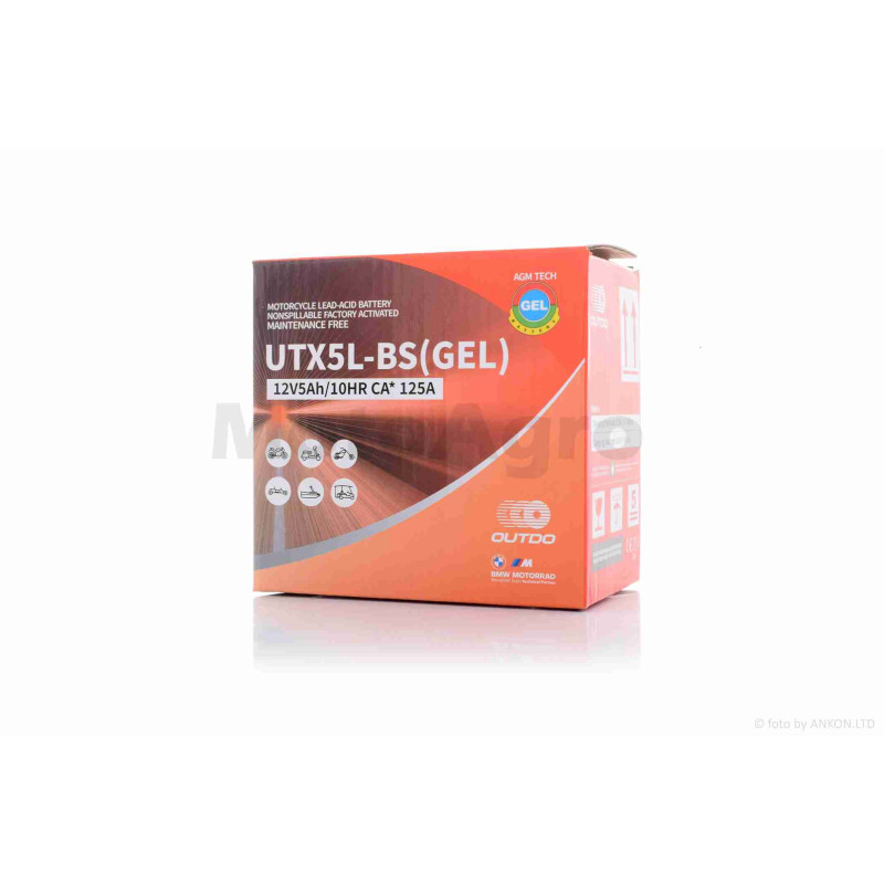 Акумулятор  GEL  12V  5A  113-70-107mm  UTX5L-BS (YTX5L-BS)  "OUTDO"  2025