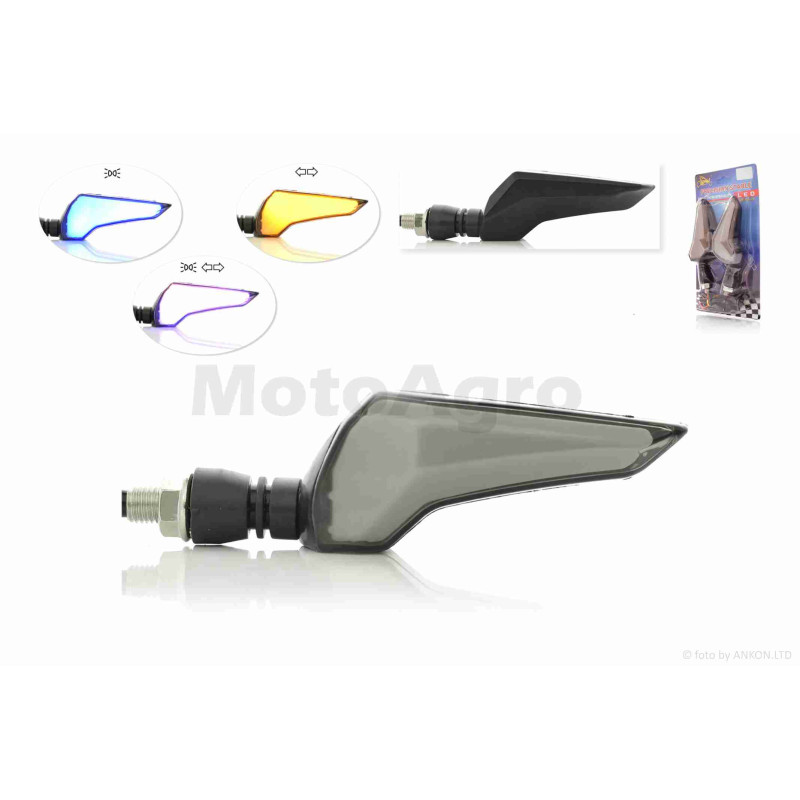 Повороти діодні  пара  #D-137  гнучка ніжка, блакитний габарит