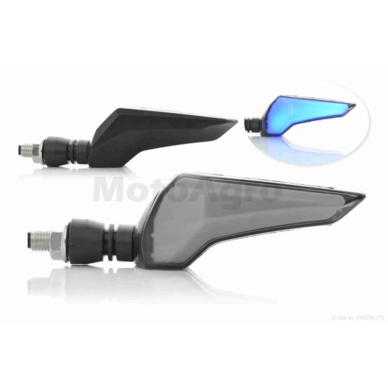 Повороти діодні  пара  #D-137  гнучка ніжка, блакитний габарит