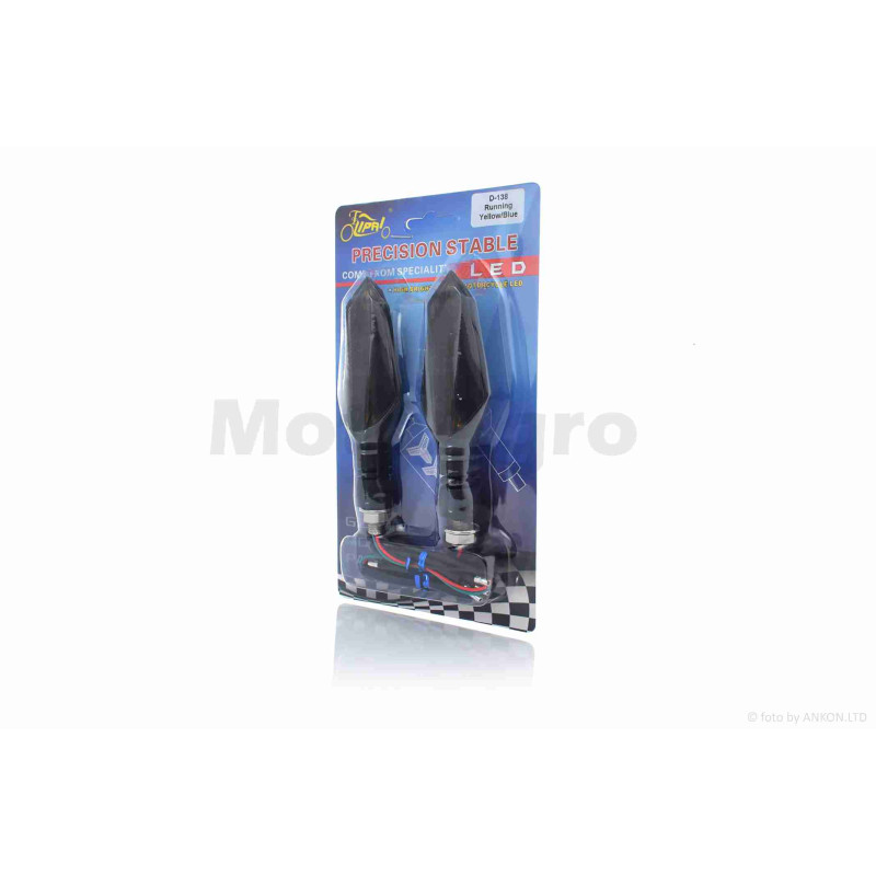 Повороти діодні  пара  #D-138  гнучка ніжка, динамічні, з габаритом синім