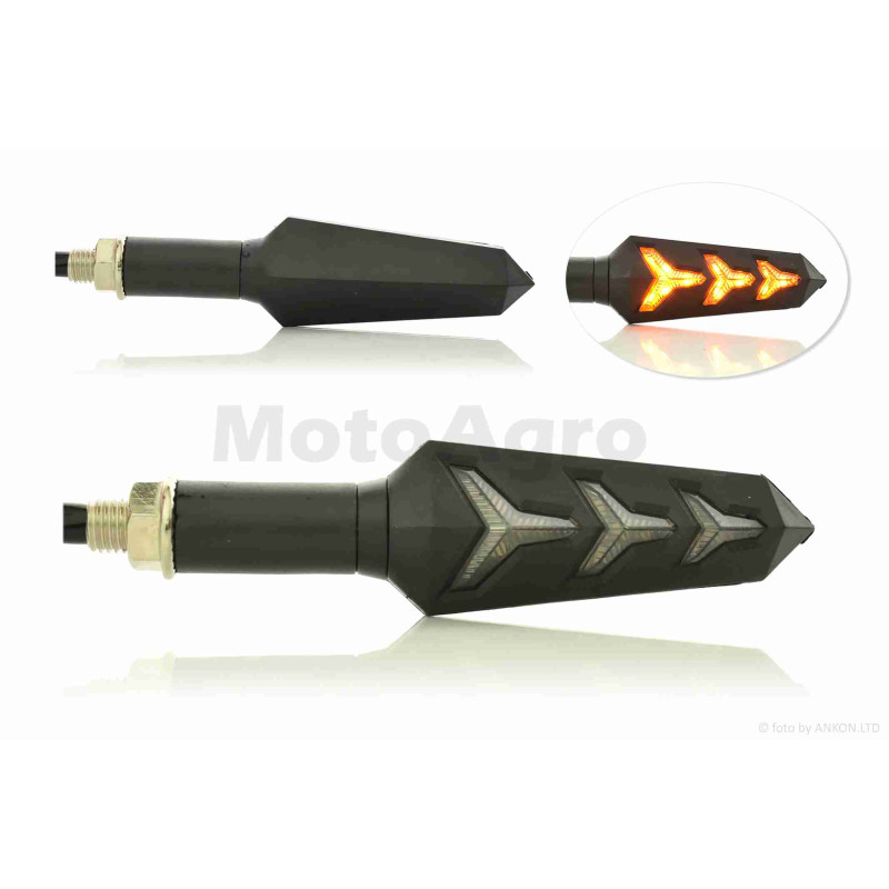 Повороти діодні  пара  #D-150  гнучка ніжка, динамічні, з габаритом