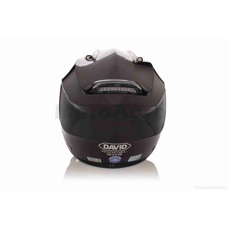 Шолом відкритий (мото 50cc/вело/самокат)  "DAVID"  (#S309, чорний глянсовий, M-XL, окуляри)