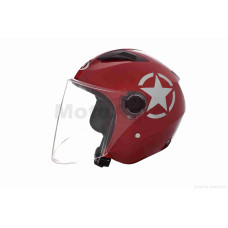 Шолом відкритий "DAVID" ( D017 червоний Willys Star L АБС-пластик)