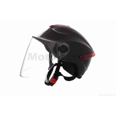 Шолом відкритий (мото 50cc/вело/самокат) "DAVID" ( S307 чорний глянсовий регулятор розміру ABS)