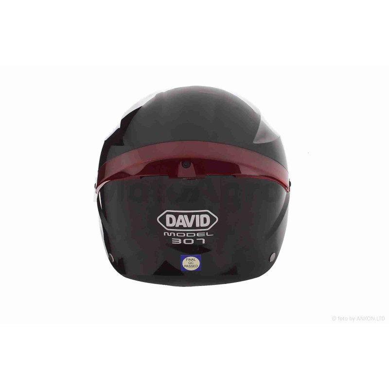 Шолом відкритий (мото 50cc/вело/самокат)  "DAVID"  (#S307, чорний глянсовий, M-XL, ABS)