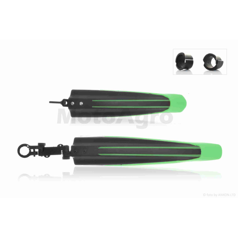 Крила бризковики вело  пластмас  (зелені)  #DNB-002