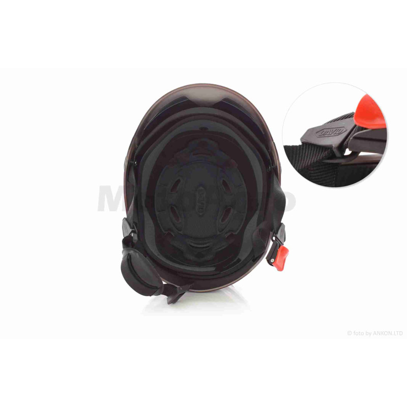 Шолом відкритий (мото 50cc/вело/самокат)  "DAVID"  (#S327, синій глянсовий, M-XL, окуляри)