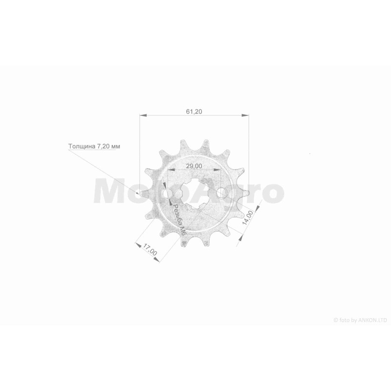 Зірка трансмісії передня  Delta  428-14  "SDTW"  (double)