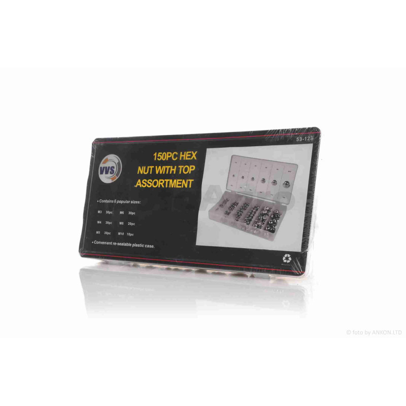 Набір гайок із сферою  М3/M4/M5/M6/M8/M10, 150шт  #53-123