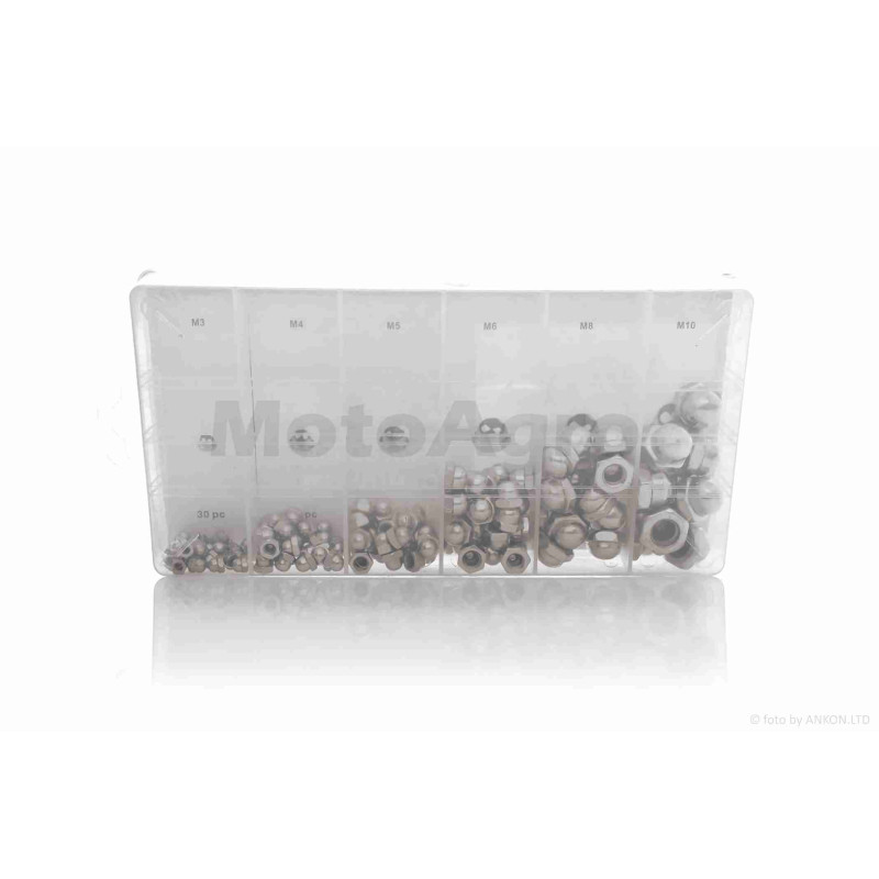 Набір гайок із сферою  М3/M4/M5/M6/M8/M10, 150шт  #53-123