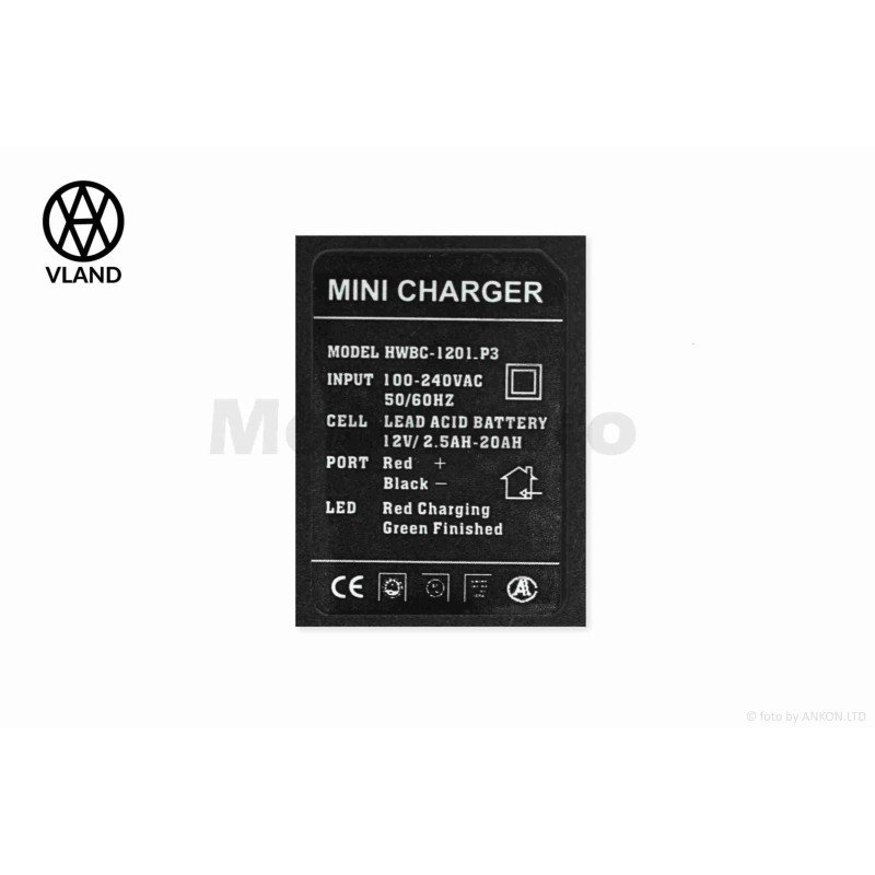 Зарядний пристрій АКБ  12V  2.5/20Ah  "VLAND"