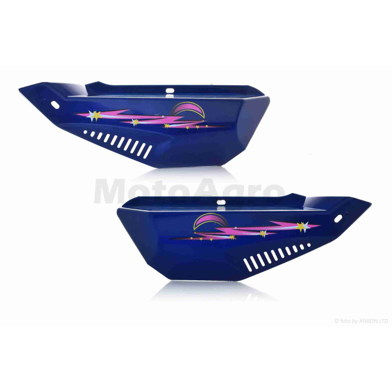 Пластик  Delta  боковая пара на бардачок  #1  "LIPAI"  (синий)