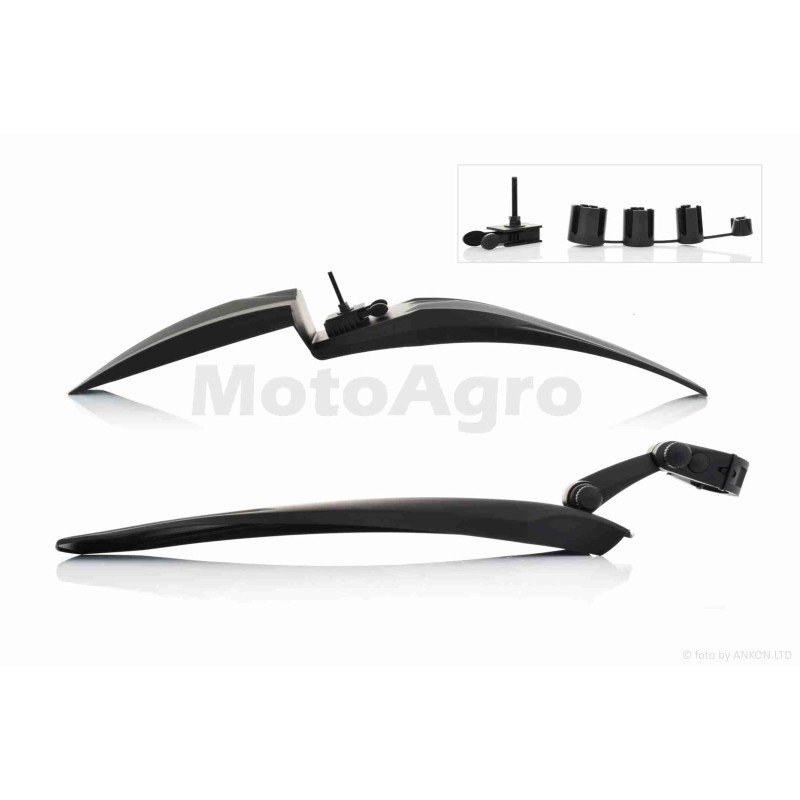 Крила бризковики вело пластмас, чорні #DNB-016