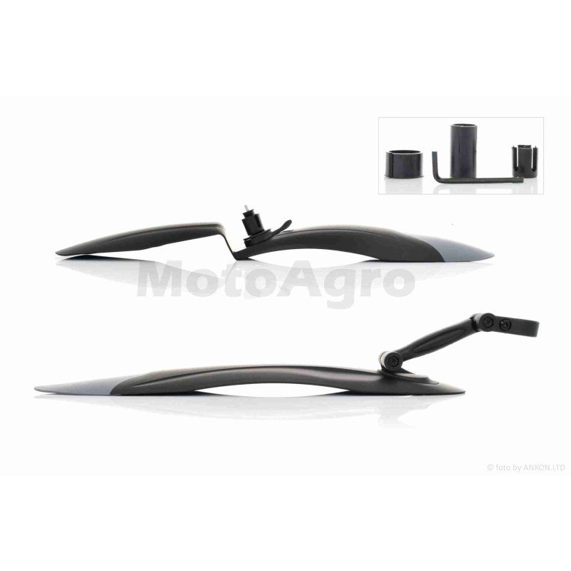 Крила бризковики вело пластмас, чорні #DNB-015 (гнучкий край)