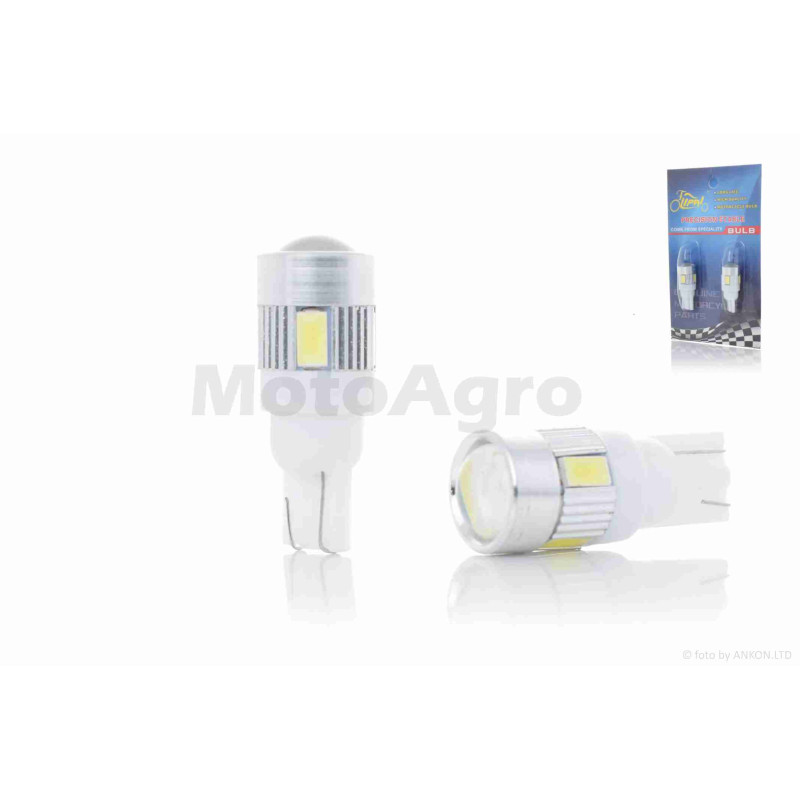 Лампи діодні поворотів  безцокольні  T15  6 кристалів, 2шт, біла лінза  "LIPAI"