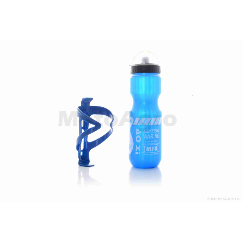 Пляшка для води вело  600ml, синя  +тримач  "DISCOVERY"