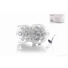 Фара додаткова діодна овальна з козирком 18 діодів габарит 2 кольори 4 режими