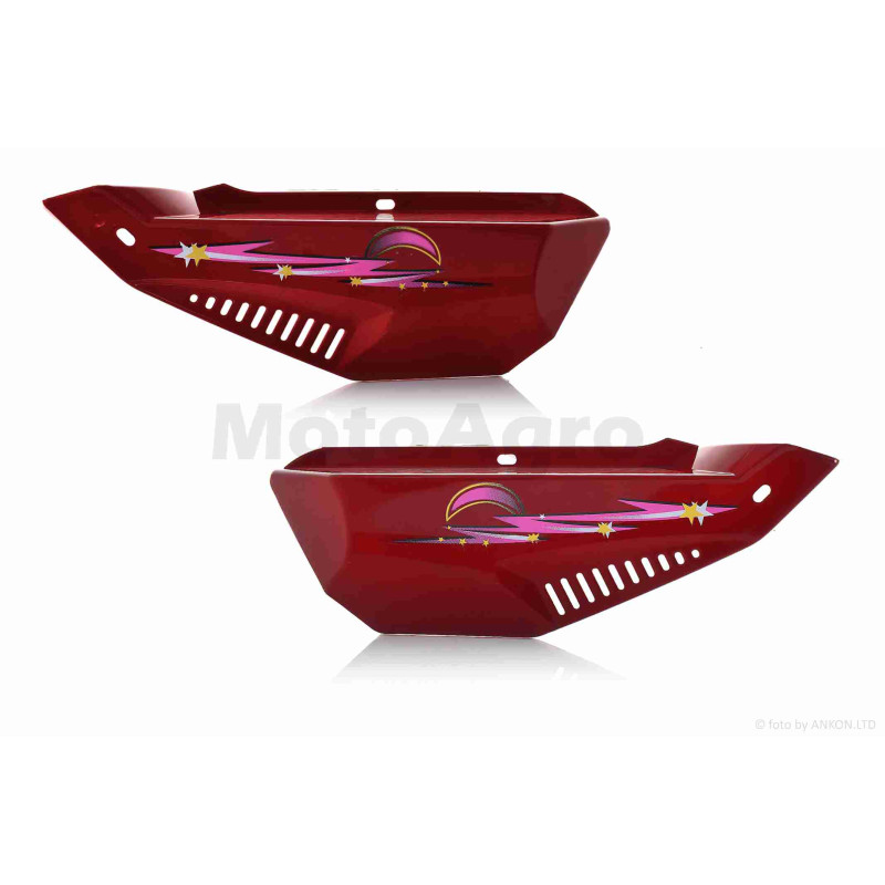 Пластик  Delta  боковая пара на бардачок  #1  "LIPAI"  (красный)