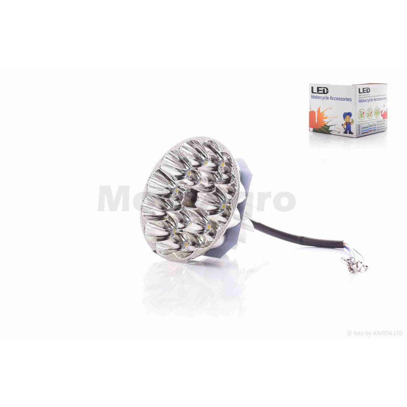 Модуль світлодіодний у фару (вставка) круглий, D80, 19 діодів без скла