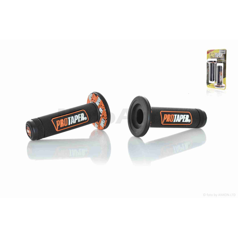 Грипси (ручки керма)  універсальні  #1  "PRO TAPER"  (чорно-жовтогарячі)