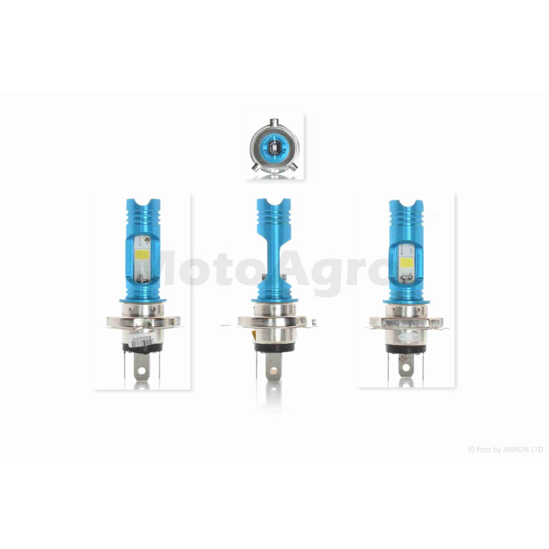 Лампа фари діодна  H4  12V 35/35W  3 кристали