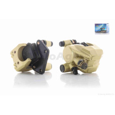 Супорт гальмівний на китайський скутер передній однопоршневий вухо вправо "LIPAI" (золотистий)