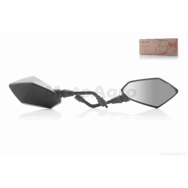 Дзеркала  M8  R+R  шестикутні, чорні  "JSBM"