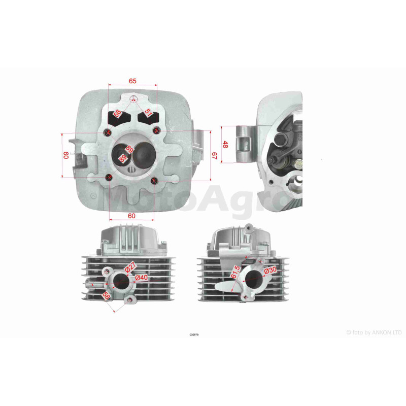 Головка циліндра  167FMM  CG250  D67, d28/34 у зборі  "LIPAI"