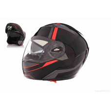 Шолом трансформер "VLAND" 158 чорно-червоний окуляри L