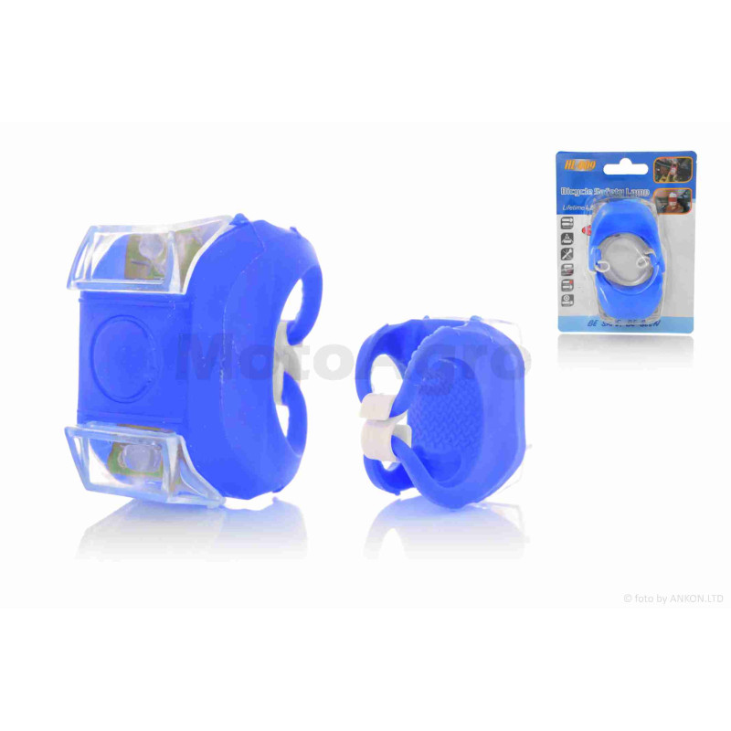 Габарити вело  діодні, синє світло, 3 режими, силіконові, 2шт  (синій корпус)  #DEN-006