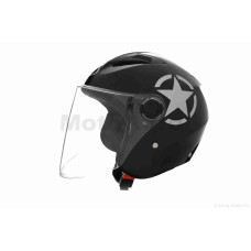 Шолом відкритий "DAVID" ( D017 чорний глянсовий Willys Star XL АБС-пластик)