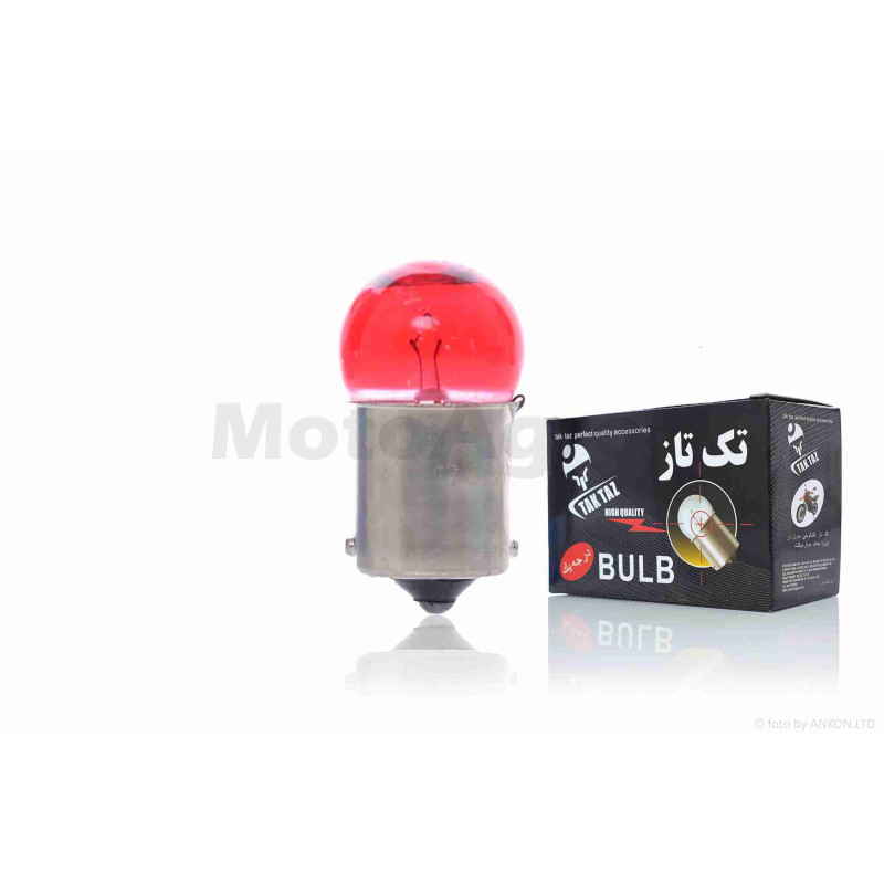 Лампа поворотів та габаритів G18 (BA15D) 12V 10W червона