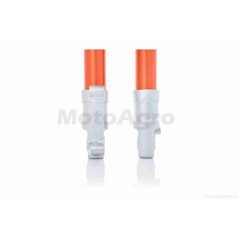 Амортизаторы передние (перья)  DIO ZX  диск, гидравлика, шток d27  "LIPAI"  (оранжевые)