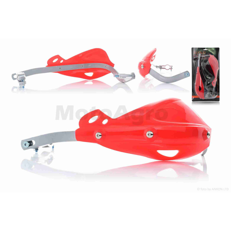 Захист рук на кермо (пара)  мото  #08  "FHS"  (червоний)