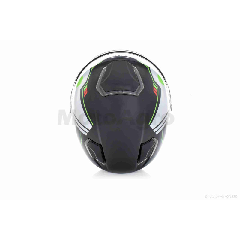 Шолом інтеграл  "DAVID"  (#D820F, чорно-сіро-зелений, XL, ABS)