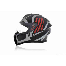 Шолом інтеграл "DAVID" ( D820E чорно-червоно-сірий XL ABS)