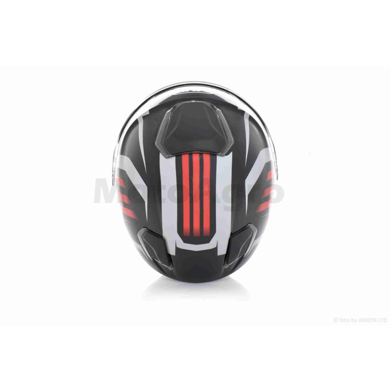 Шолом інтеграл  "DAVID"  (#D820E, чорно-червоно-сірий, XL, ABS)