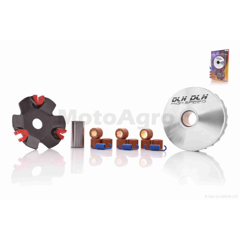 Вариатор передний (тюнинг)  DIO AF27/34, GY6 50  "DLH"  (9 роликов, палец, пружины сцепления)