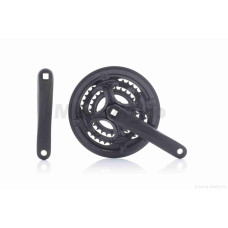 Зірки передні на велосипед 48х38х28Т захист шатун під квадрат 170mm (чорні) YP-006