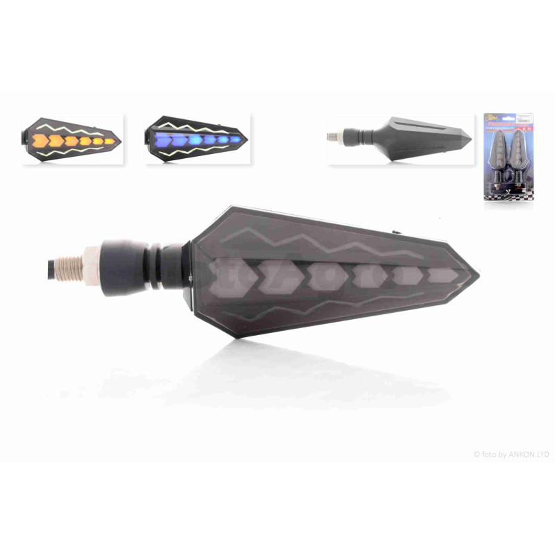 Повороти діодні  пара  блискавка, гнучка ніжка (білі)