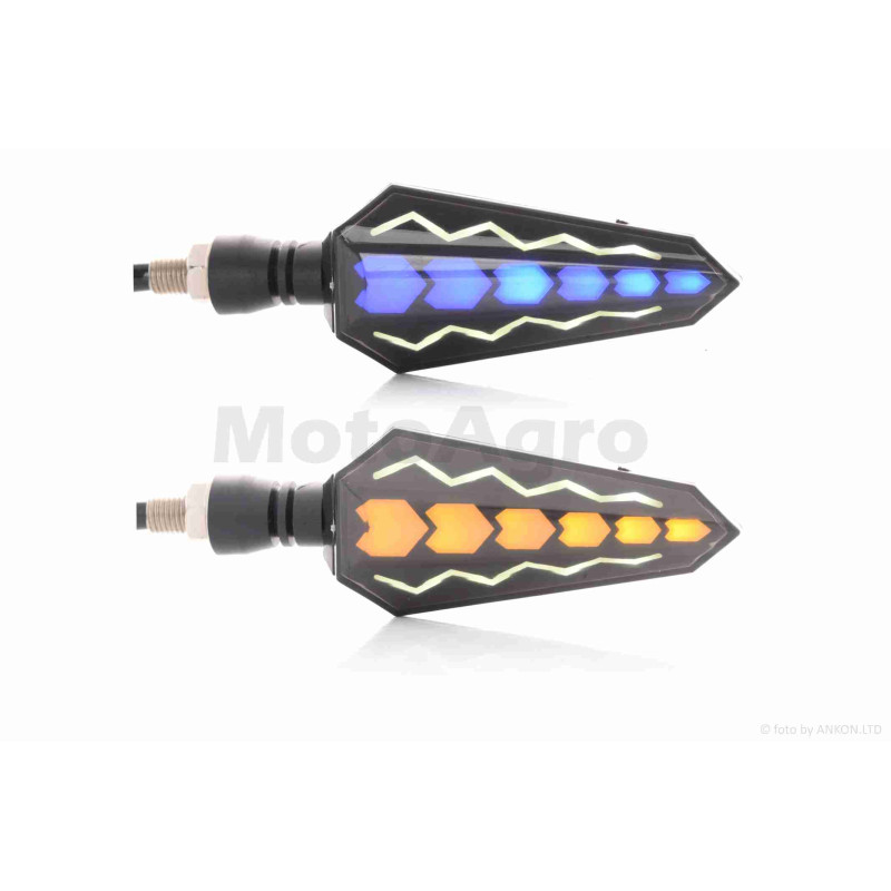 Повороти діодні  пара  блискавка, гнучка ніжка (білі)