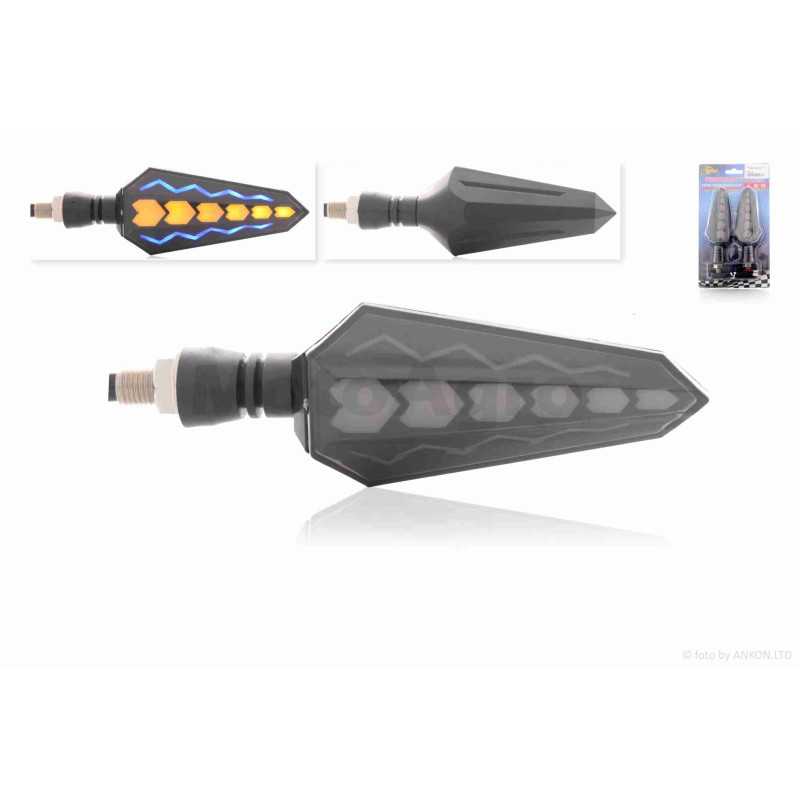 Повороти діодні  пари  блискавка, гнучка ніжка (сині)