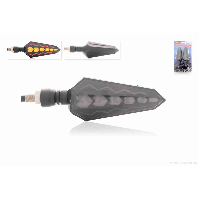 Повороти діодні  пара  блискавка, гнучка ніжка (червоні)