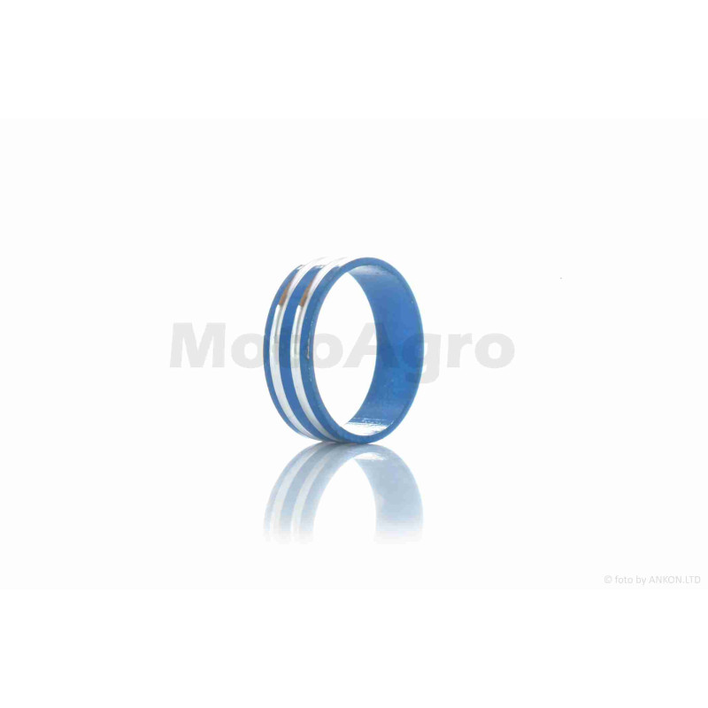 Шайба посадкова рульової колонки (кільце) вело алюмінієва, h10, d29 (синя) #QC-002