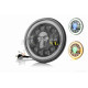Фара  мото  діодна, кругла, D175, 12 діодів, 2 габарити (білий/жовтий), череп з підсвічуванням