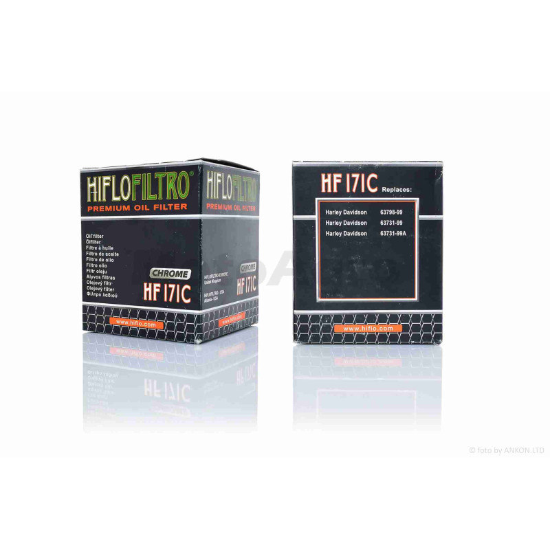 Фільтр масляний мото HF171С D76/H92 хром "HIFLO" ТАЙЛАНД